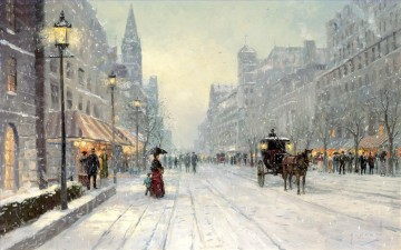 Thomas Kinkade Painting - Anochecer de invierno Thomas Kinkade
